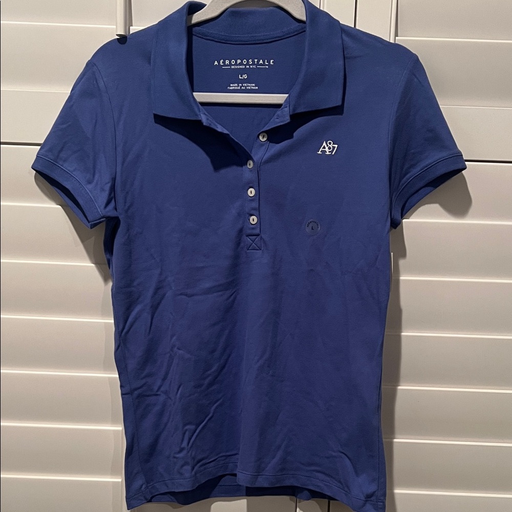 Aeropostale Women's Blue Button Down Shirt